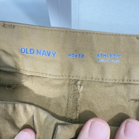 Old Navy Brown Khaki Pants W40x L32 Built In Flex Athletic Stretch Biz Casual - Picture 2 of 12